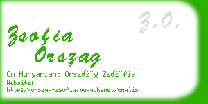 zsofia orszag business card